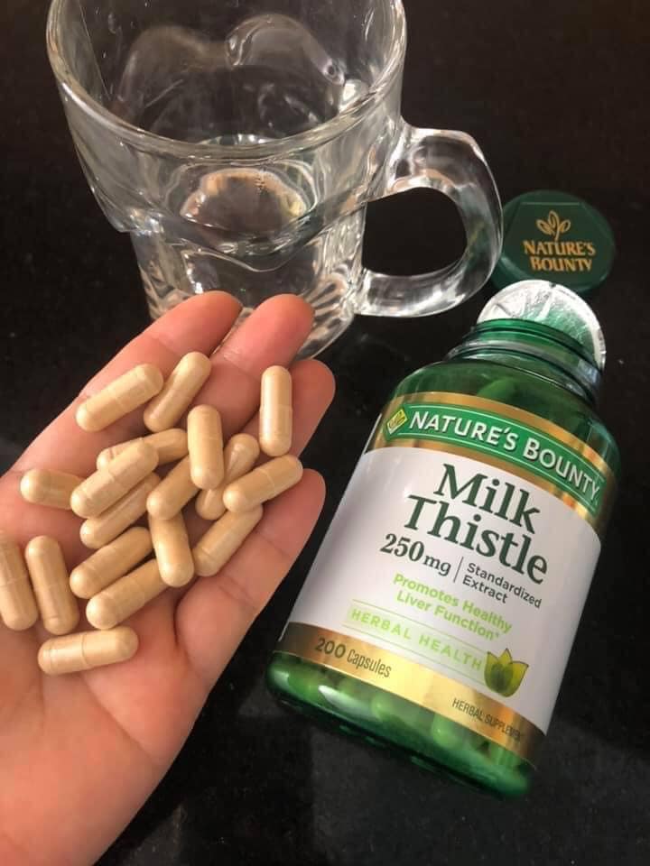 Viên uống hỗ trợ thải độc gan Nature’s Bounty Milk Thistle 250mg - Hộp 200 viên - Giải độc gan, phục hồi sức khỏe, hàng Mỹ