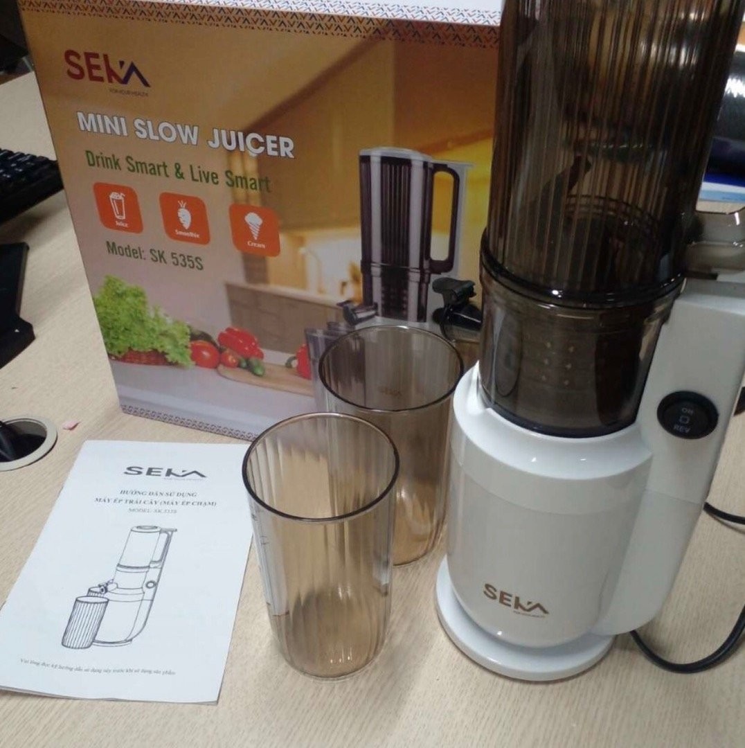 Máy Ép Chậm Seka SK535-S 250W - Thiết Kế Nhỏ Gọn, Ép Kiệt Dưỡng Chất, Tốc Độ 50 Vòng/Phút - Bảo Hành 12 Tháng