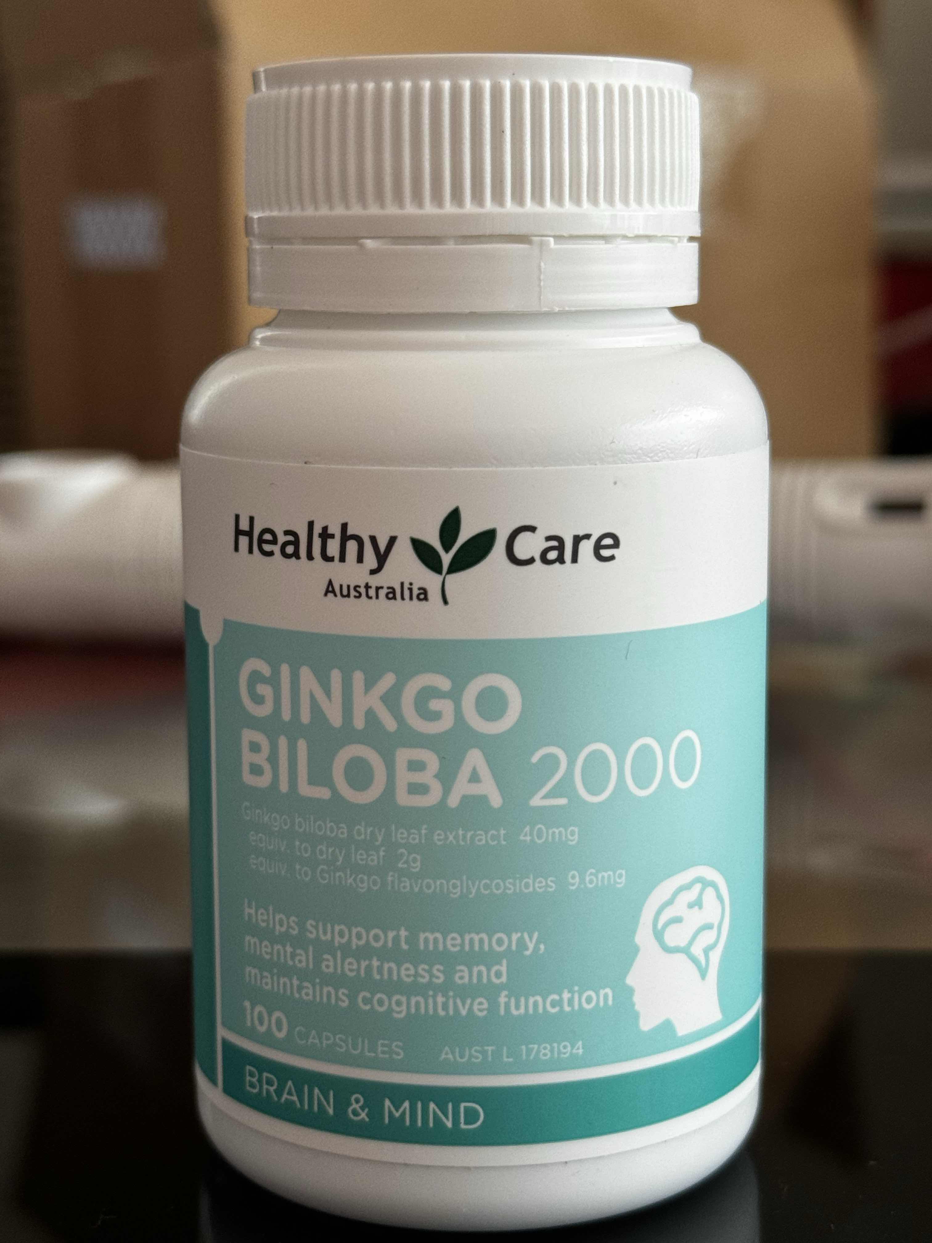 Viên uống Ginkgo Biloba Healthy Care 2000mg Úc - Hỗ trợ tuần hoàn não, cải thiện trí nhớ và khả năng tập trung, bảo vệ sức khỏe toàn diện