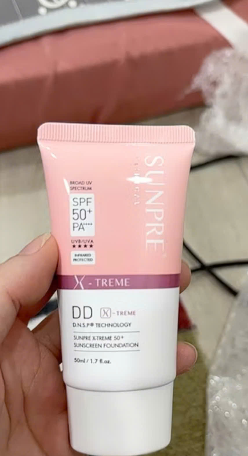 Kem Chống Nắng Màu Nền Mona Frema SUNPRE DD X-Treme 50+ - Bảo Vệ UV SPF 50+, Dưỡng Ẩm, Kiềm Dầu 50ml