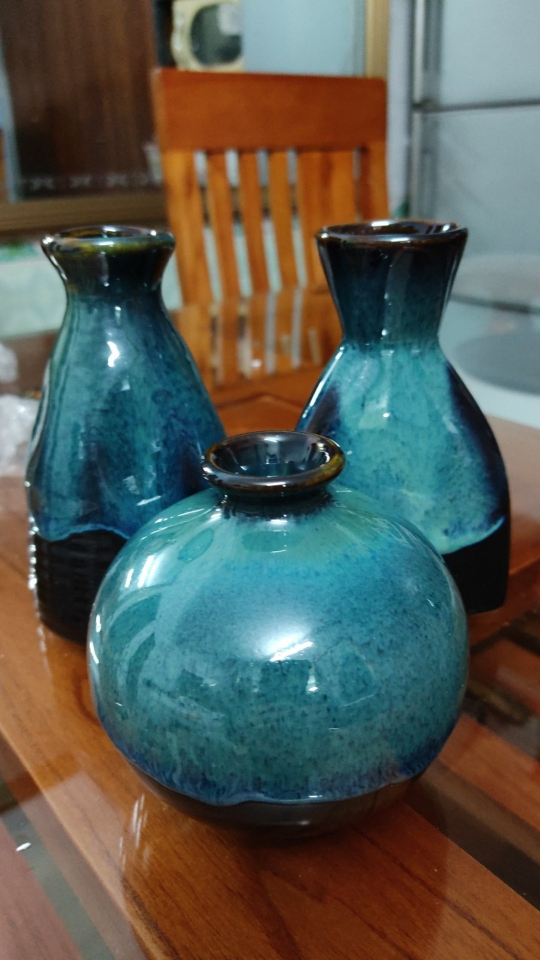 Bộ 3 Bình Hoa Cổ Loe Gốm Sứ Bát Tràng - Trang Trí Nội Thất Sang Trọng, Kiểu Dáng Độc Đáo, Tạo Không Gian Ấn Tượng