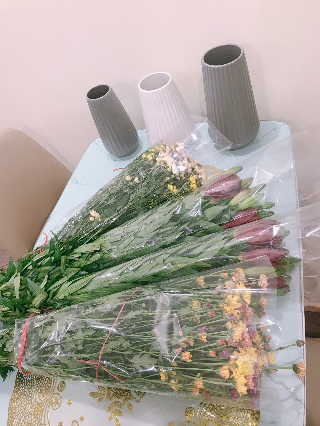 Bình Hoa Gốm Sứ Bát Tràng Họa Tiết Sọc Nổi Màu Pastel - Trang Trí Nhà Cửa Tối Giản Sang Trọng, Phong Cách Hiện Đại
