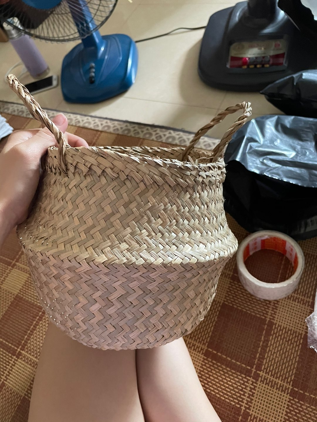 Giỏ Cói Trồng Cây Thủ Công - Vật Trang Trí Tự Nhiên Cho Phòng Khách, Homestay, Quán Cà Phê - Thân Thiện Môi Trường