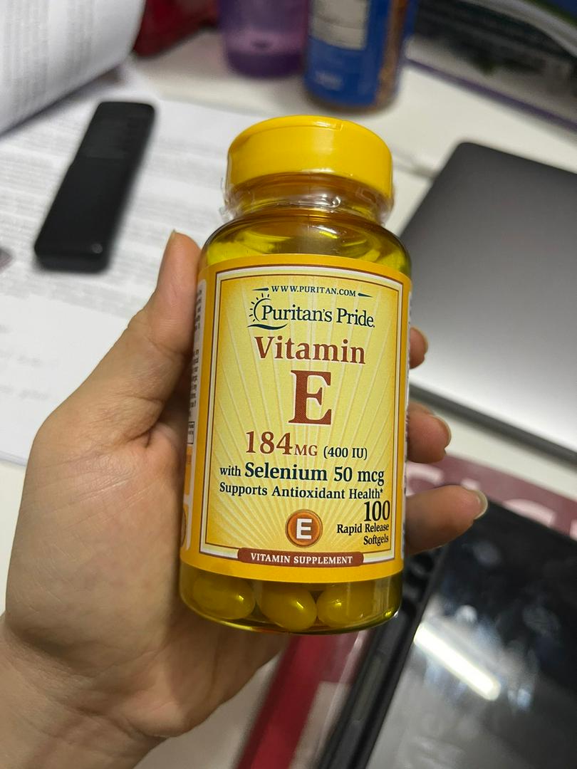 Viên Uống Vitamin E 400IU Với Selenium 50 mcg Puritan's Pride - Hỗ Trợ Làm Đẹp Da, Bổ Sung Sức Khỏe Từ Mỹ