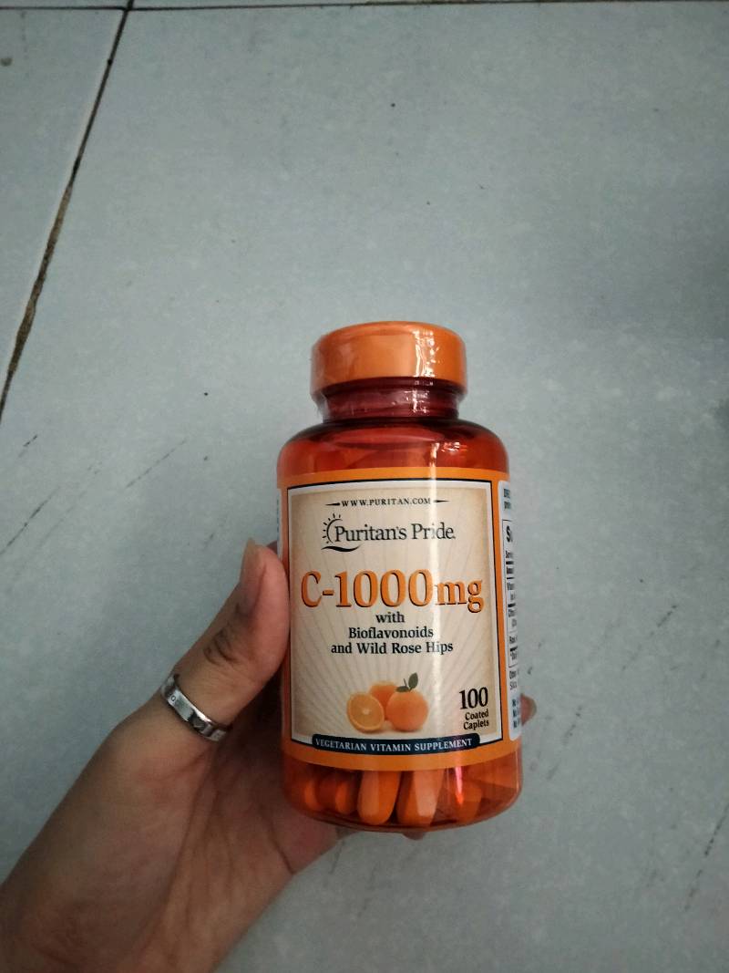 Viên uống Vitamin C Puritan's Pride 1000mg Mỹ - Hỗ trợ tăng cường sức đề kháng và làm đẹp da - Hộp 100 viên tự nhiên