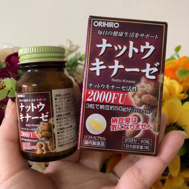 Viên Uống Nattokinase 2000FU Orihiro Nhật Bản - Hỗ Trợ Tim Mạch, Tăng Cường Lưu Thông Máu, Cải Thiện Sức Khỏe