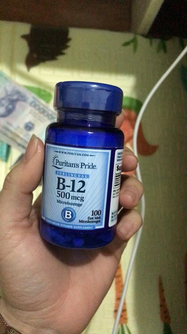 Viên Ngậm Bổ Sung Vitamin B12 Puritan's Pride 500mcg - Viên Ngậm Hỗ Trợ Năng Lượng, Tăng Cường Sức Khỏe, Hỗ Trợ Hệ Thần Kinh