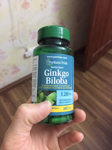 Viên uống Ginkgo Biloba Puritan's Pride 120mg - Tăng cường trí nhớ và tuần hoàn não, Hỗ trợ sức khỏe tinh thần - 100 viên của Mỹ