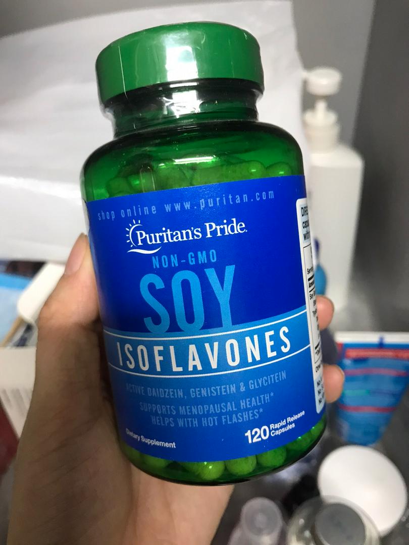 Viên uống Mầm Đậu Nành Non-GMO Soy Isoflavones Puritan's Pride 120 viên - Hỗ trợ làm đẹp da, cân bằng nội tiết cho phụ nữ.