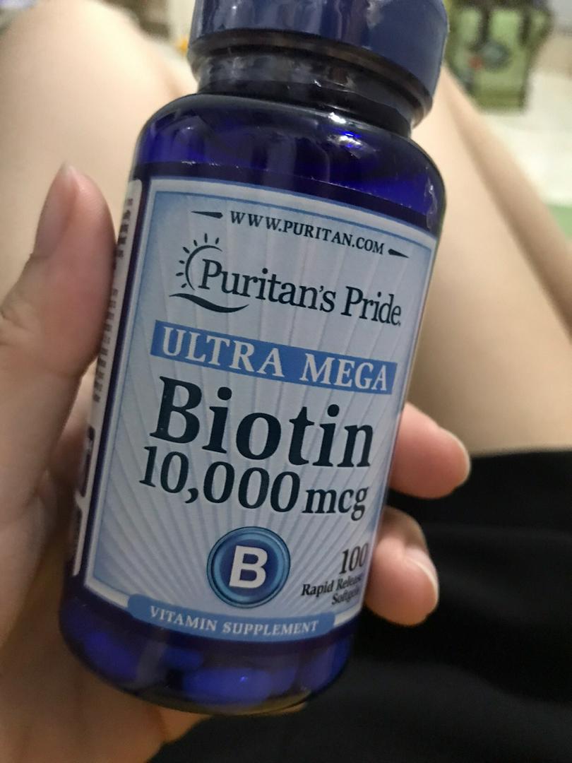 (Xách tay) Viên uống Biotin Ultra Mega 10,000mcg Puritan's Pride - Hỗ trợ giảm rụng tóc, đẹp da, tăng cường sức khỏe cho tóc và da 100 viên Mỹ chính hãng