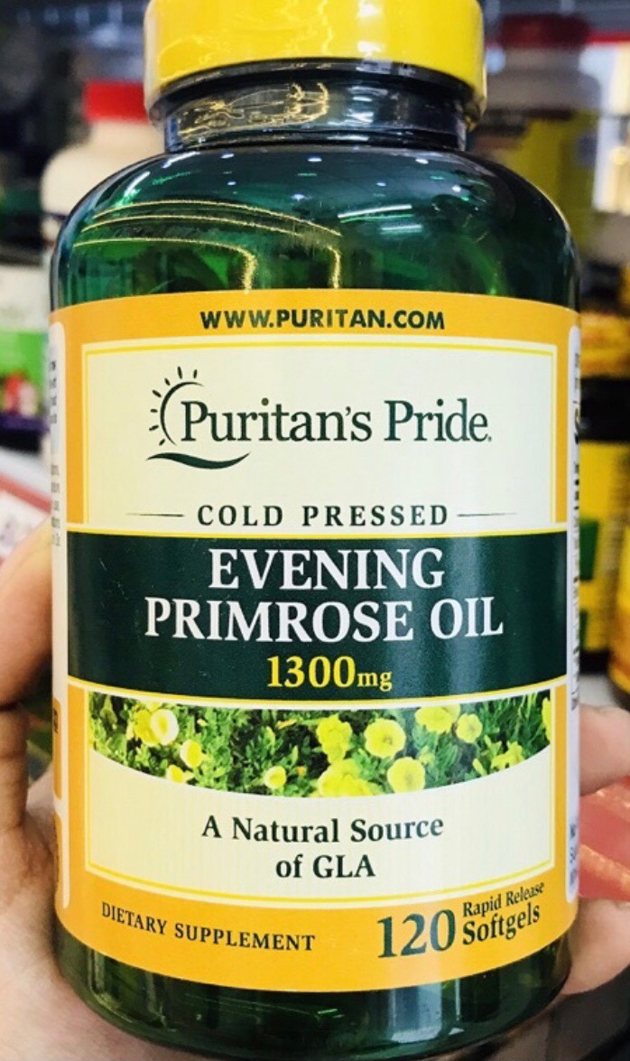 Tinh dầu hoa anh thảo Puritan's Pride Evening Primrose Oil 1300mg - Hỗ trợ làm đẹp da, tóc, ổn định nội tiết, 120 viên