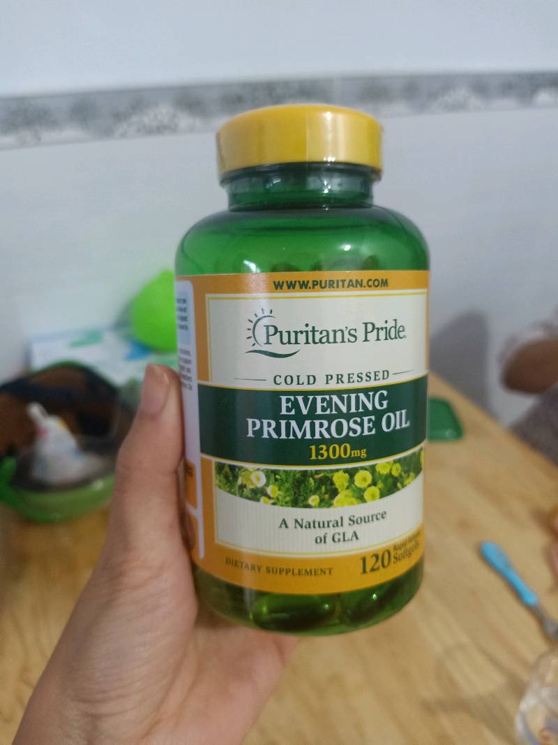 Tinh dầu hoa anh thảo Puritan's Pride Evening Primrose Oil 1300mg - Hỗ trợ làm đẹp da, tóc, ổn định nội tiết, 120 viên