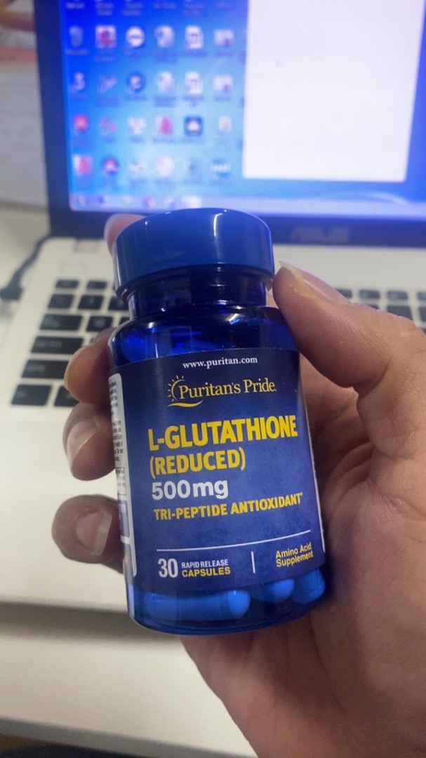 Viên uống Puritan's Pride Premium L-Glutathione 500mg - Hỗ trợ trắng da và tăng cường hệ miễn dịch - Sản phẩm chăm sóc sức khỏe tự nhiên từ Mỹ
