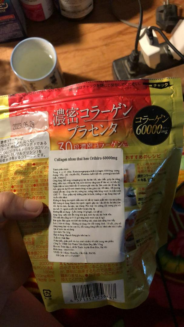Bột Collagen Nhau Thai Heo Orihiro 60000mg - Duy Trì Sức Khỏe & Làm Đẹp Da Cho Phụ Nữ Trên 45 Tuổi, Dễ Uống 120g