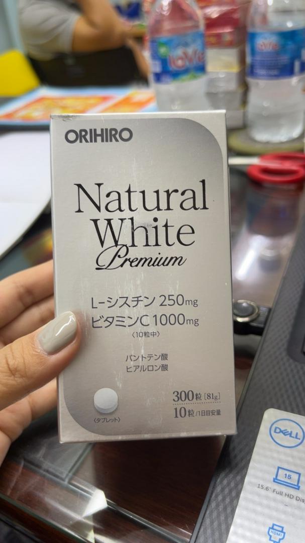 Viên uống trắng da Natural White Premium Orihiro Nhật Bản - Hỗ trợ làm trắng da, mờ vết nám, tàn nhang hiệu quả với vitamin C, L-Cystine