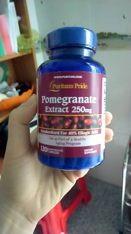 Viên uống tinh chất lựu sáng da Puritan’s Pride Pomegranate Extract 250mg - Hỗ trợ làm trắng da, chống lão hóa, and cải thiện sức khỏe da