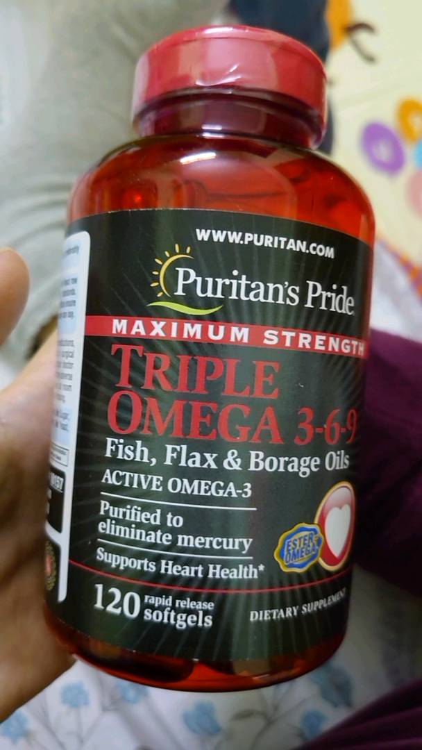 Maxium Omega 3-6-9 Fish và Flax Puritan's Pride - Hỗ trợ sức khỏe tim mạch, trí nhớ, làm đẹp da, 120 viên từ Mỹ