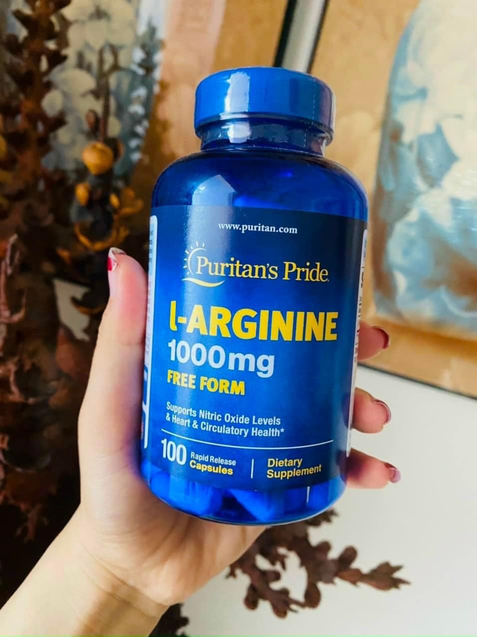 Viên uống giải độc gan Puritan's Pride L-Arginine 1000mg - Hỗ trợ sức khỏe gan, tăng cường chức năng cơ thể, 100 viên Mỹ
