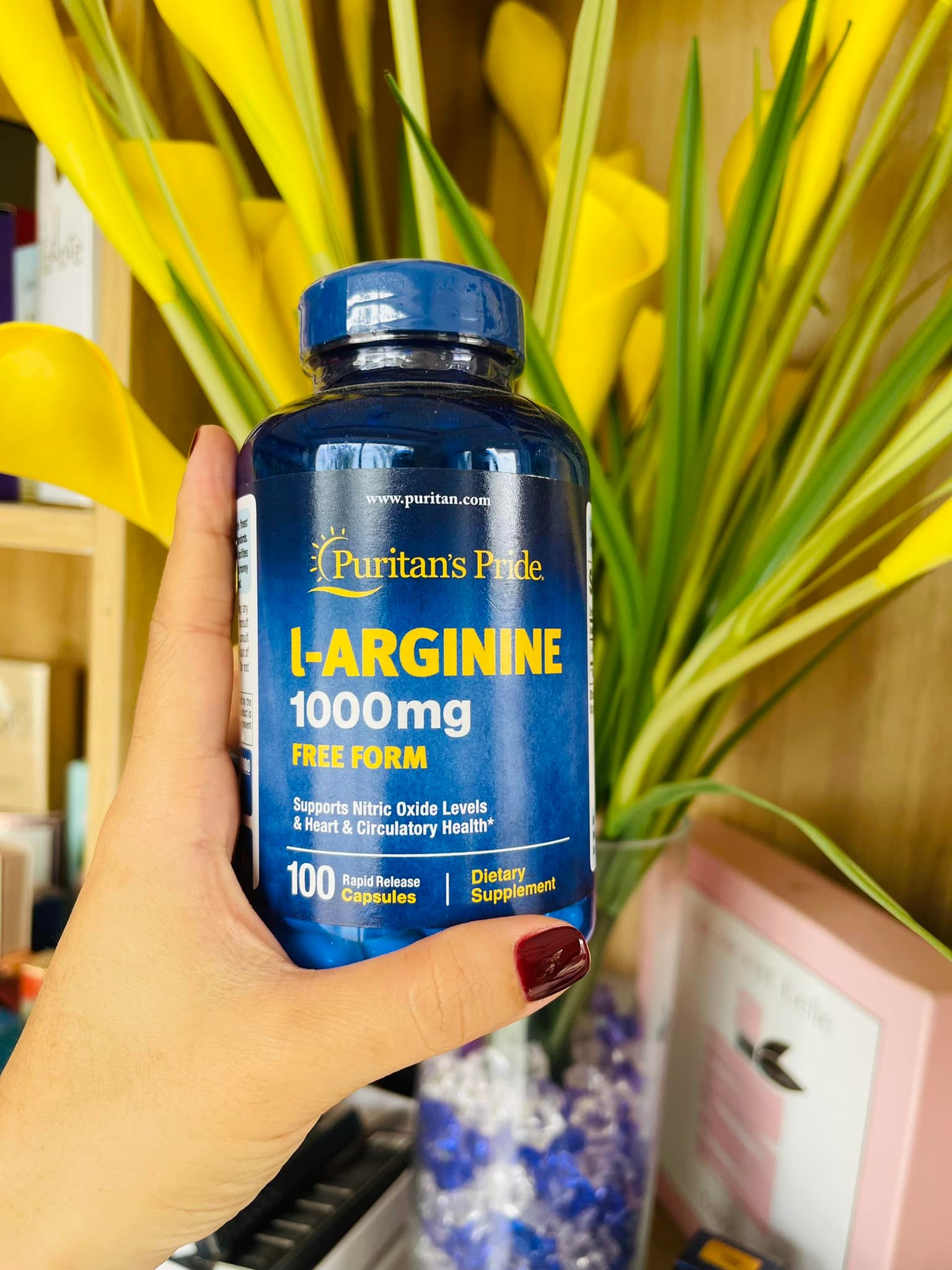 Viên uống giải độc gan Puritan's Pride L-Arginine 1000mg - Hỗ trợ sức khỏe gan, tăng cường chức năng cơ thể, 100 viên Mỹ