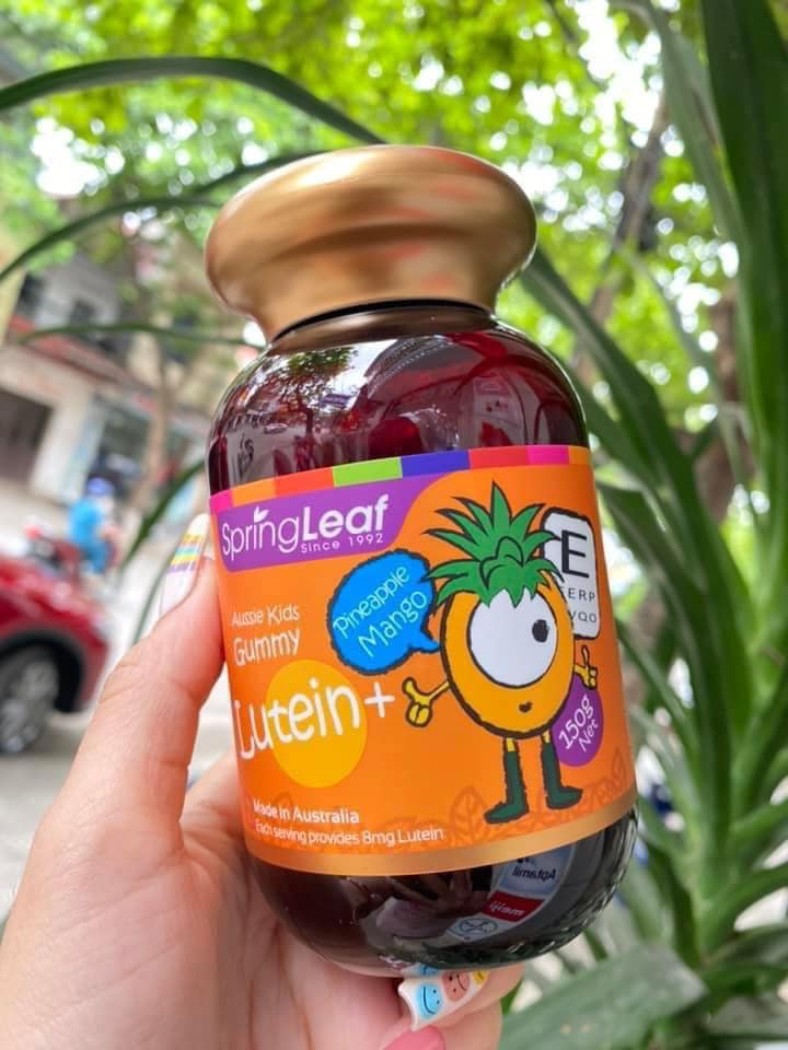 Kẹo bổ mắt cho bé Spring Leaf Aussie Lutein Kids Gummy vị dứa - Bổ sung Lutein cho thị lực và phát triển não bộ từ 2 tuổi trở lên
