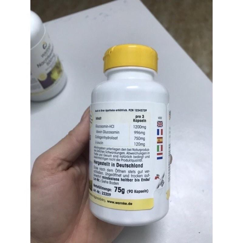Viên Uống Warnke Glucosamin Plus 400mg của Đức - Hỗ Trợ Khớp, Collagen Thủy Phân, Cải Thiện Vận Động, Chất Lượng Cao