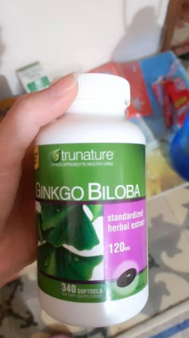 (Xách tay) Viên Uống Ginkgo Biloba 120mg Trunature Mỹ - Hỗ Trợ Bổ Não, bổ sung Trí Nhớ, Giảm Căng Thẳng - 340 Viên