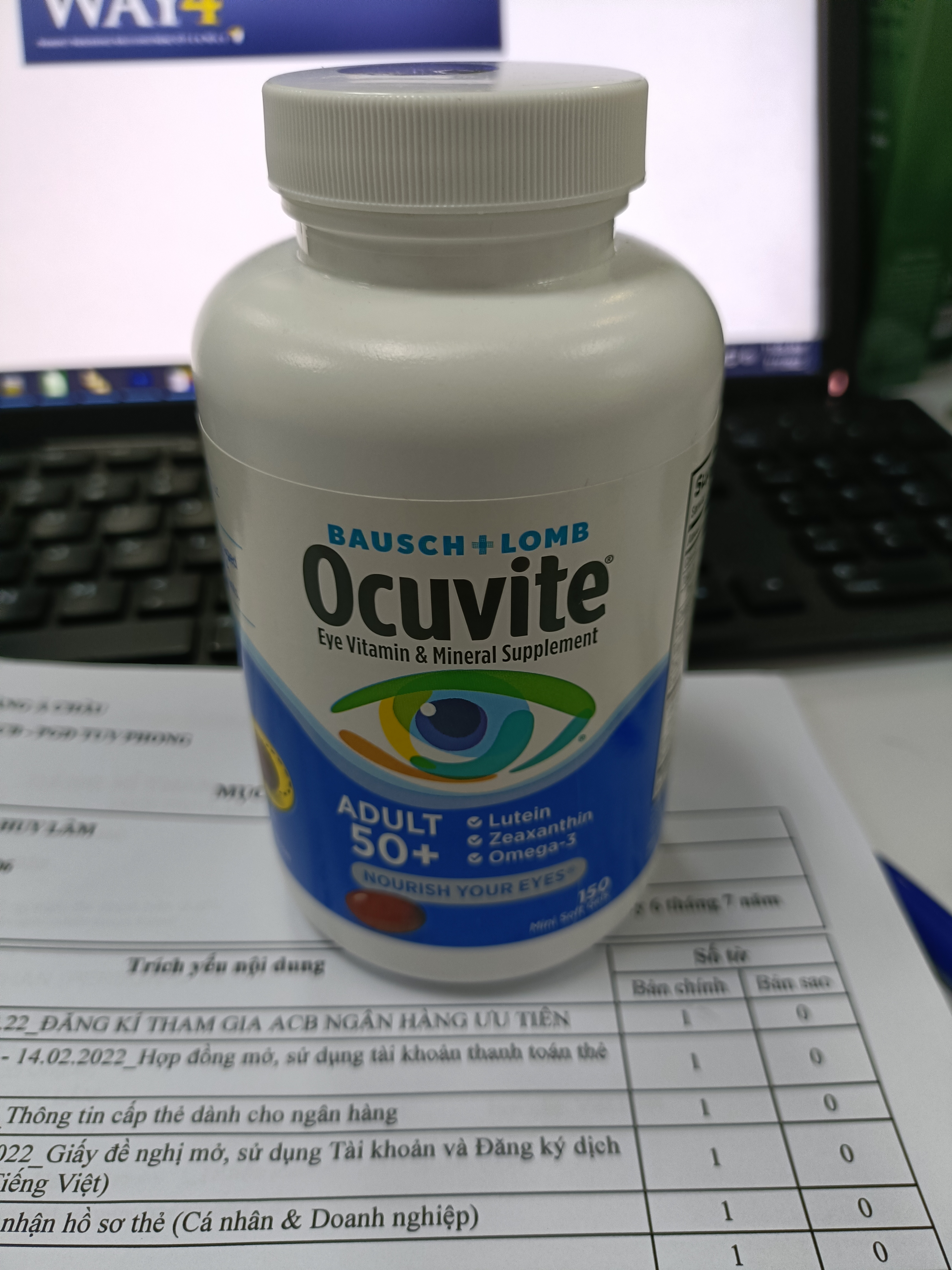 Viên Uống Bổ Mắt Ocuvite Adult 50+ Mỹ - Hỗ Trợ Thị Lực, Giảm Mỏi Mắt Cho Người Trên 50 Tuổi, Chứa Lutein & Omega-3