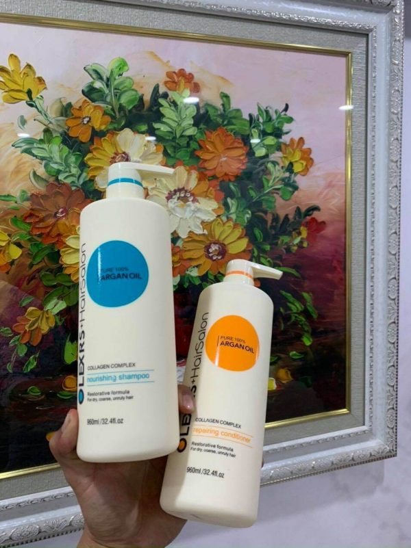 Bộ gội xả Olexrs Hair Salon Argan Oil Collagen Complex 500ml - Dưỡng tóc chuyên nghiệp, giúp mọc tóc và chống khô xơ, bóng mượt hơn