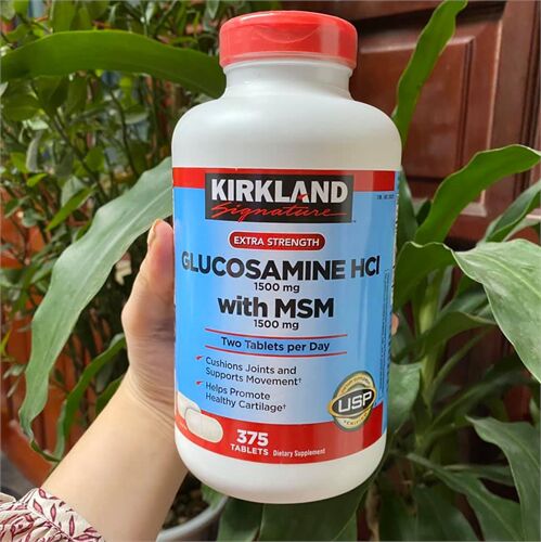 Viên uống Glucosamine Kirkland HCL 1500mg với MSM 1500mg - Hỗ trợ xương khớp, hộp 375 viên cho người lớn