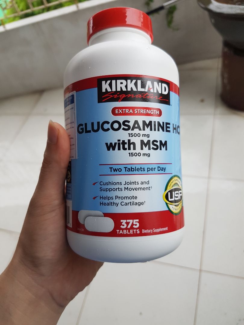 Viên uống Glucosamine Kirkland HCL 1500mg với MSM 1500mg - Hỗ trợ xương khớp, hộp 375 viên cho người lớn