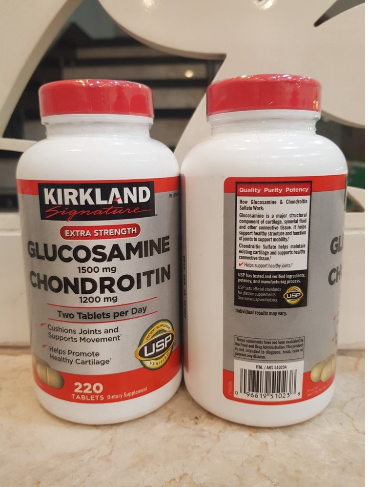 Viên uống Glucosamine 1500mg Kirkland Mỹ - Thực phẩm chức năng hỗ trợ xương khớp khỏe mạnh, giảm đau, phục hồi chấn thương, 220 viên