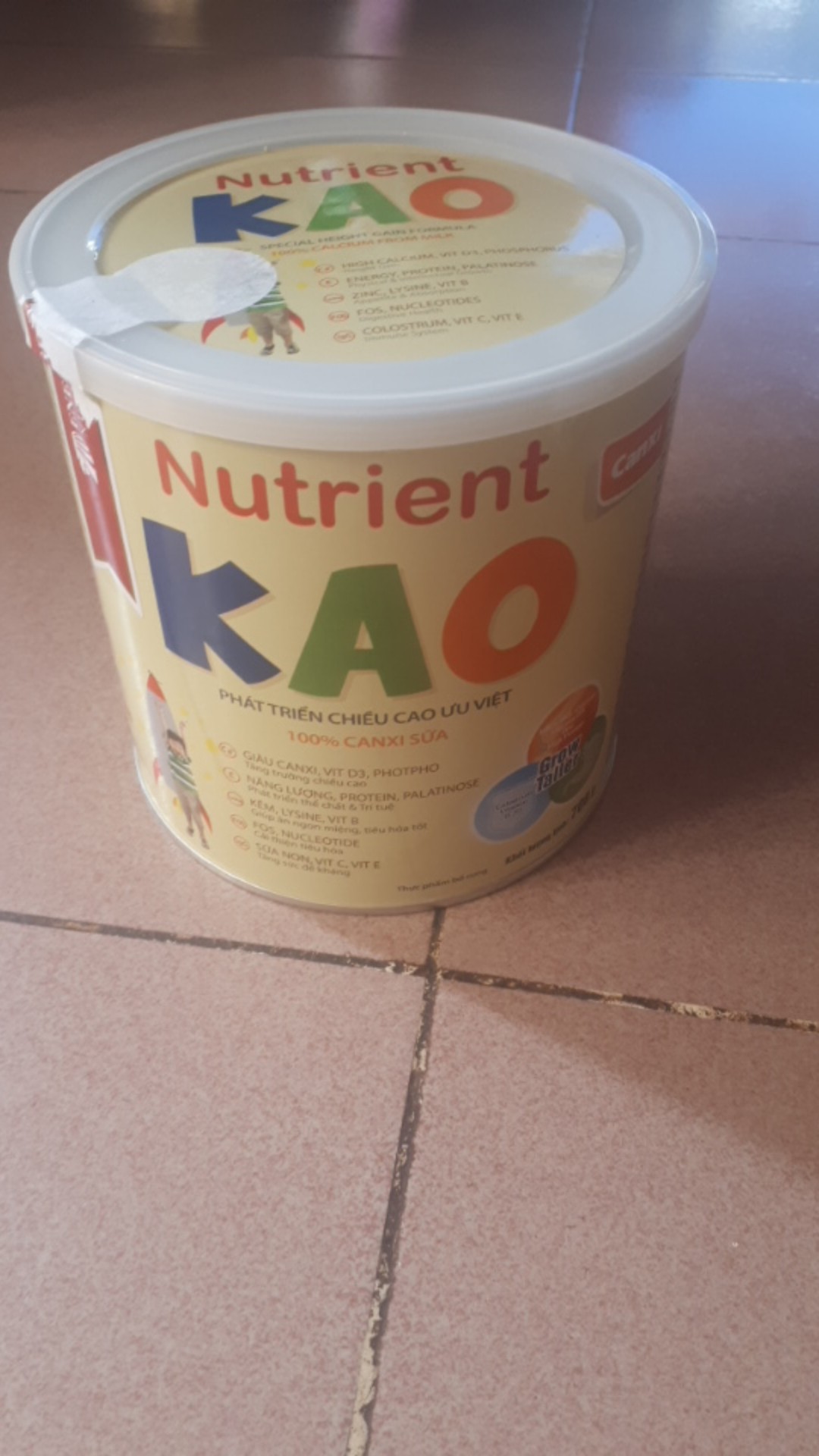 Sữa Nutrient KAO 700g cho trẻ 1-6 tuổi - Hỗ trợ phát triển chiều cao và trí não, bổ sung Canxi và Vitamin thiết yếu.