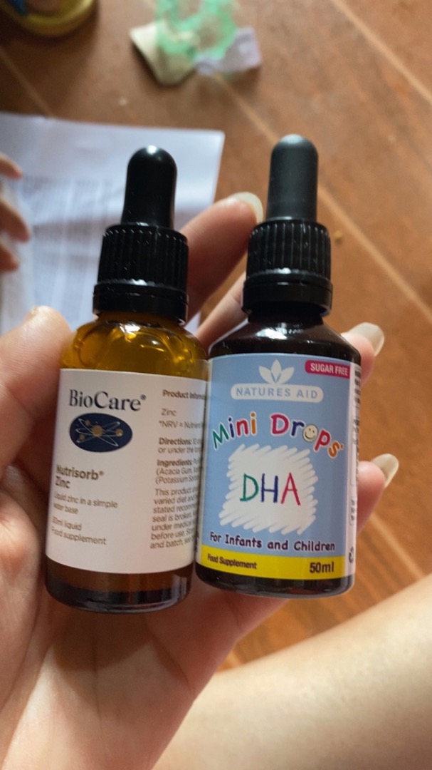 Mini DHA Drops Natures Aid 50ml - Vitamin Dạng Giọt Cho Bé Từ 3 Tháng Đến 5 Tuổi - Hương Vị Chanh Ngon Miệng, Dễ Uống
