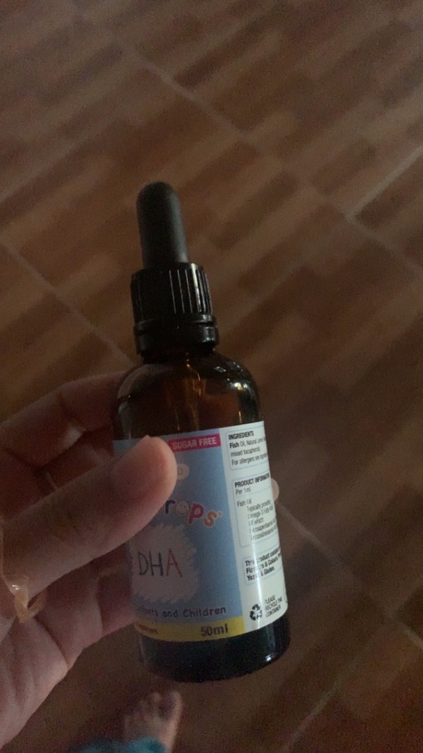 Mini DHA Drops Natures Aid 50ml - Vitamin Dạng Giọt Cho Bé Từ 3 Tháng Đến 5 Tuổi - Hương Vị Chanh Ngon Miệng, Dễ Uống