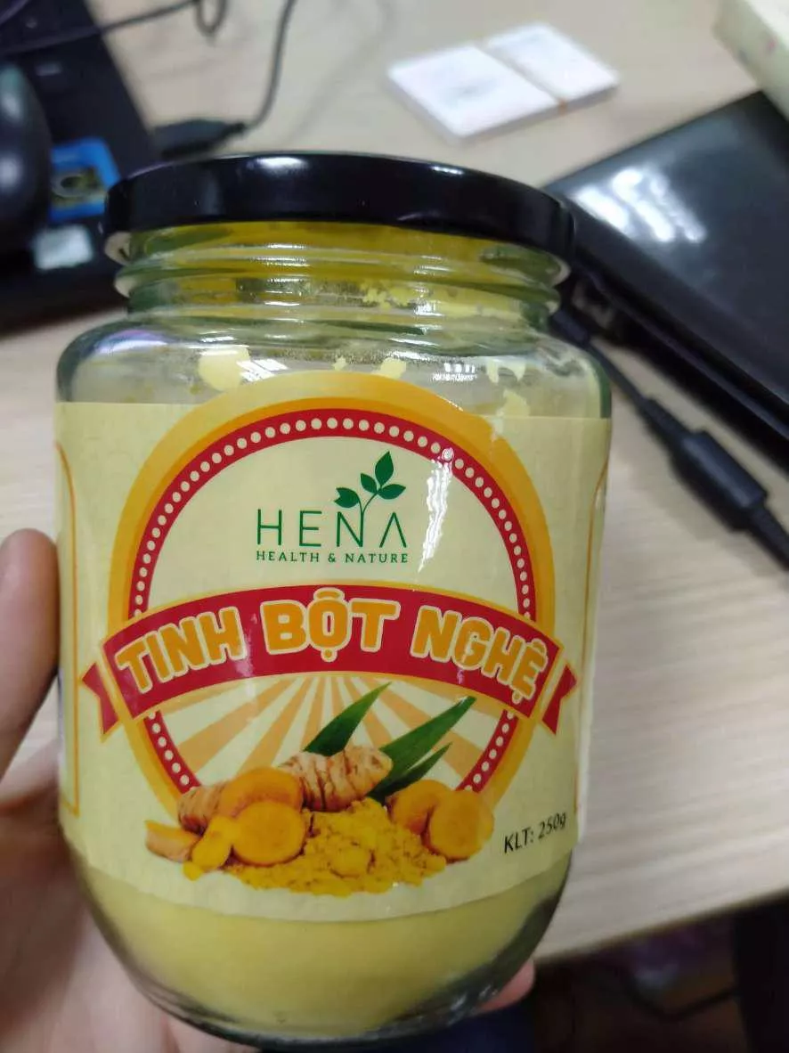 Tinh Bột Nghệ Nguyên Chất Hena 500g - Hỗ Trợ Làm Đẹp, Cải Thiện Sức Khỏe, Giảm Cân, Chống Oxy Hóa - Thực Phẩm Chức Năng Cao Cấp