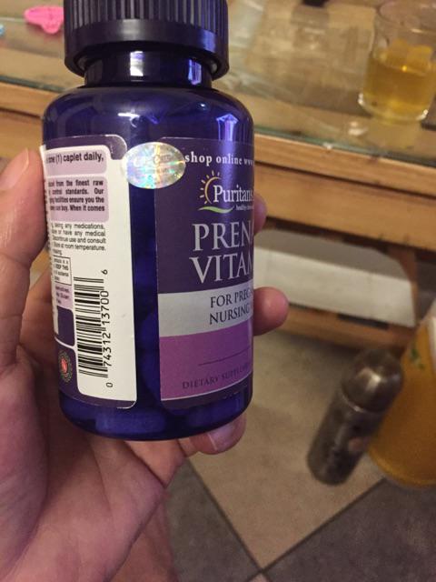Vitamin tổng hợp Puritan's Pride Prenatal Vitamins cho bà bầu - Lọ 100 viên hỗ trợ thai kỳ khỏe mạnh, bổ sung dinh dưỡng thiết yếu cho mẹ và bé.