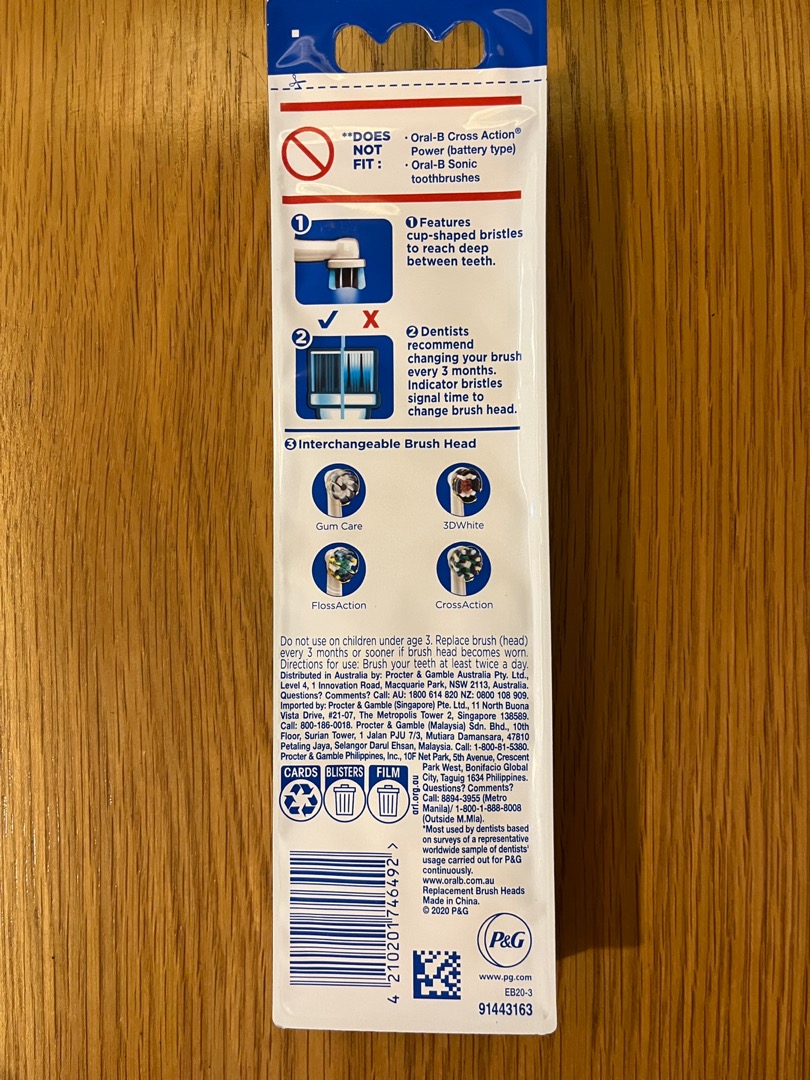 Bộ 3 Đầu Bàn Chải Điện Oral-B Precision Clean - Lông Mềm, Thiết Kế Thông Minh, Làm Sạch Từng Kẽ Răng, Giữ Răng Sạch Khỏe
