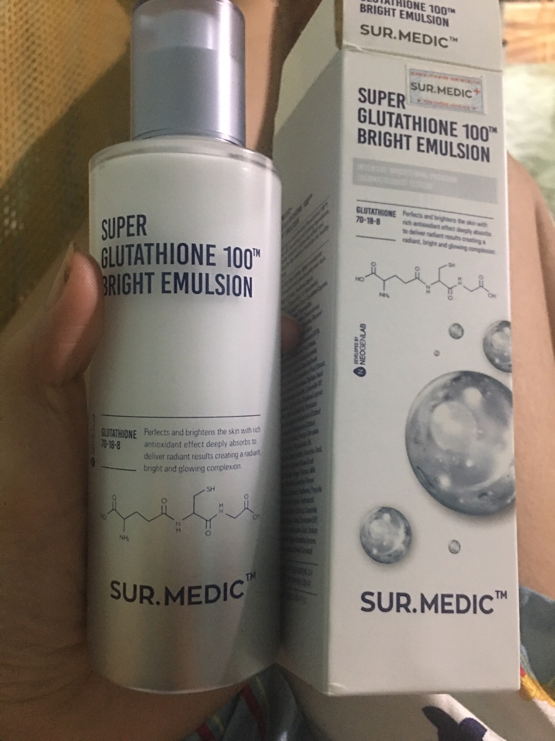 Sữa Dưỡng Trắng Da Sur.Medic Super Glutathione 100 Bright Emulsion 120ml - Giàu Glutathione, Niacinamide, Vitamin C, Dưỡng Ẩm, Sáng Mịn Da