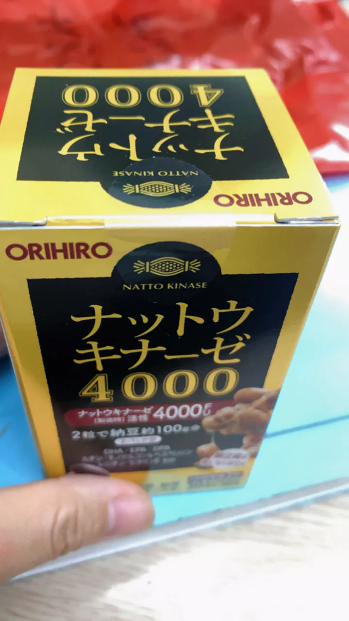 Viên uống tăng cường sức khỏe Orihiro Nattokinase 4000FU của Nhật - Hỗ trợ trí nhớ, lưu thông máu, người cao tuổi, 60 viên