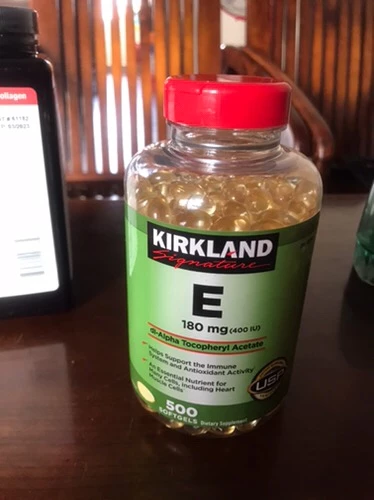 Viên uống Vitamin E 400 IU Kirkland - Hỗ trợ làm đẹp da và sức khỏe tổng thể, hộp 500 viên, chất lượng từ Mỹ