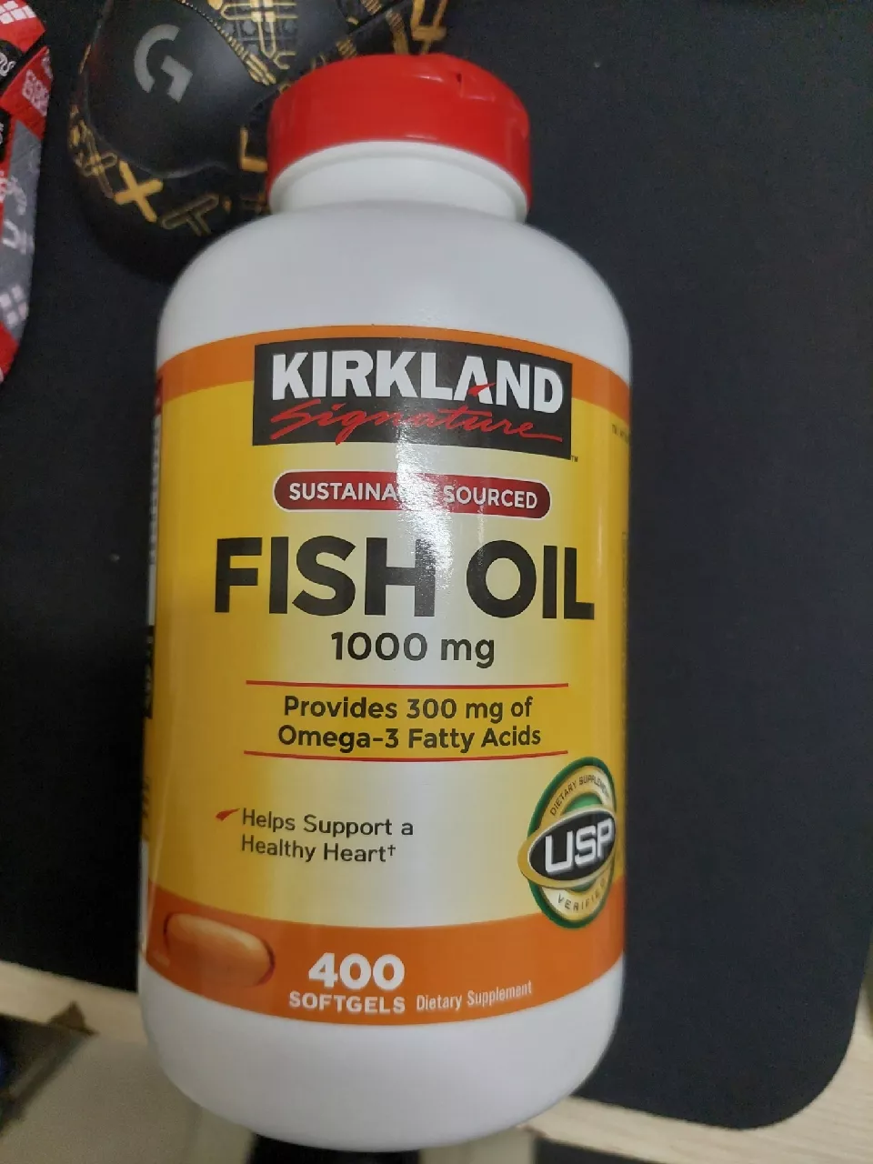 Viên uống dầu cá Kirkland Signature 1000 mg - Bổ sung Omega 3, DHA, EPA cho sức khỏe tim mạch và thị lực, Hộp 400 viên