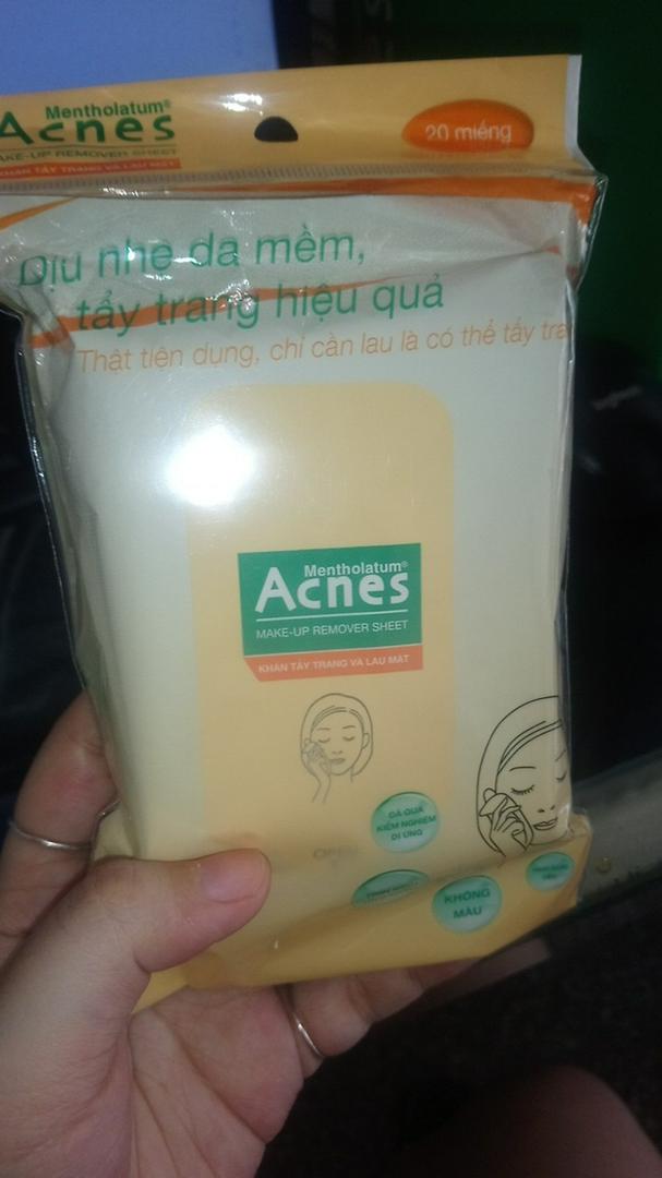 Khăn Giấy Tẩy Trang Acnes Make Up Remover Sheet - 20 Miếng, Kháng Khuẩn, Dưỡng Ẩm, Tiện Lợi Cho Mọi Loại Da
