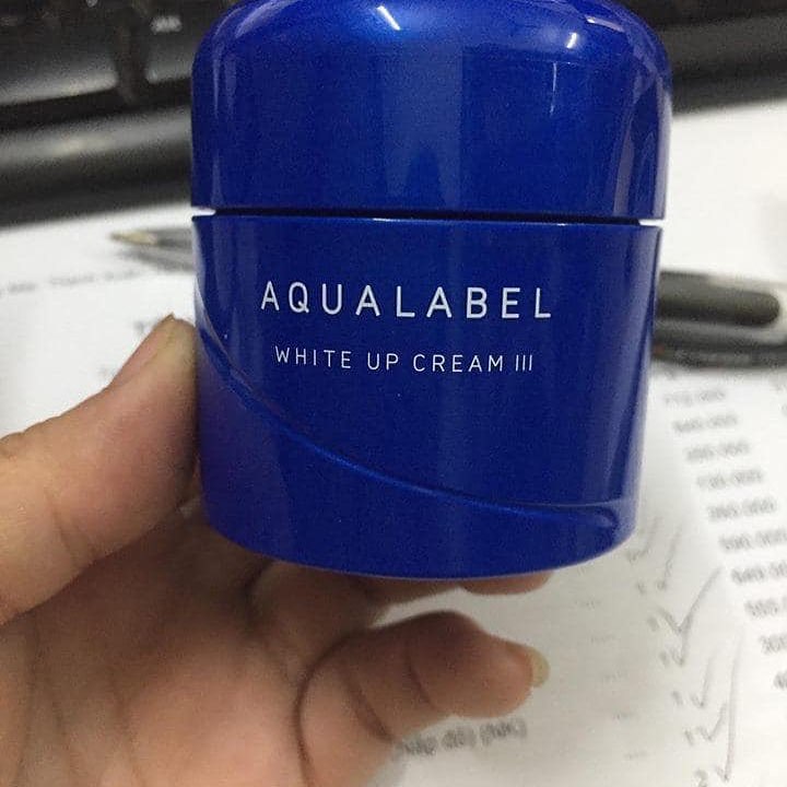 Kem Dưỡng Trắng Da Shiseido Aqualabel White Up Cream Màu Xanh 90g - Dưỡng Ẩm, Ngăn Ngừa Nám, Da Mềm Mịn Tươi Sáng, Hàng Nhật Bản