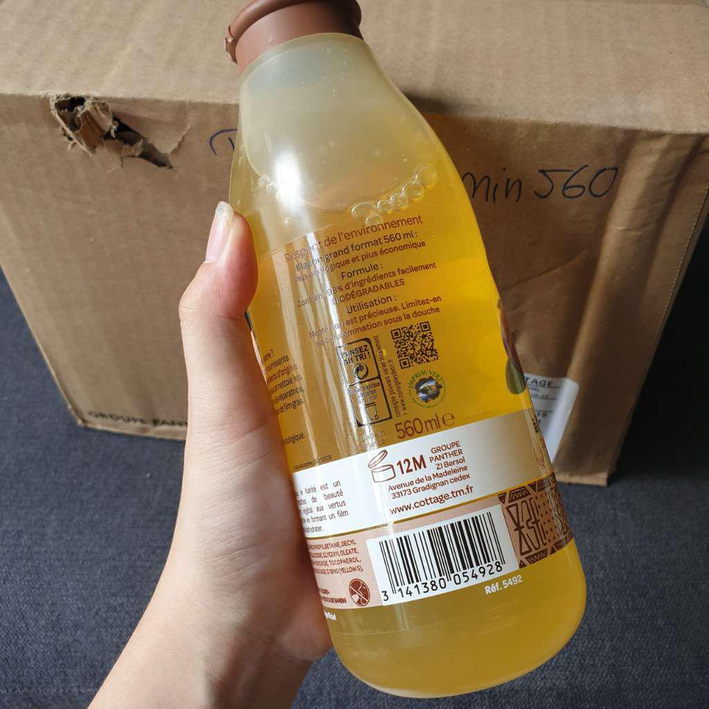 Sữa Tắm Dưỡng Ẩm Cottage Pháp 560ml - Hương Thơm Tự Nhiên, Giúp Làm Sạch Dịu Nhẹ và Cấp Ẩm Cho Da Mềm Mại