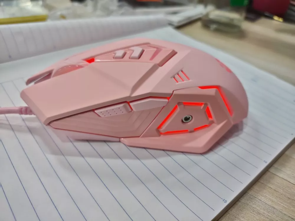 Chuột Gaming Không Dây Màu Hồng SIDOTECH Inphic W5P - Độ Nhạy 4000 DPI, Thiết Kế Đẹp Dành Cho Nữ Game Thủ, Tắt Âm Silent