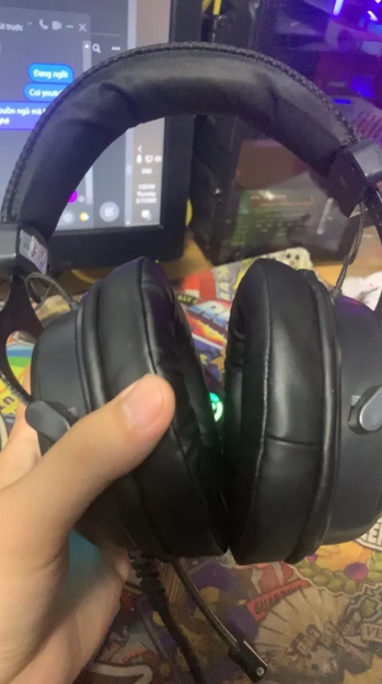 Tai Nghe Gaming Dareu EH925 Black Red RGB - Mic Liền, Âm Thanh 7.1, LED 16.8 Triệu Màu, Chất Lượng Cao Cho Game Thủ