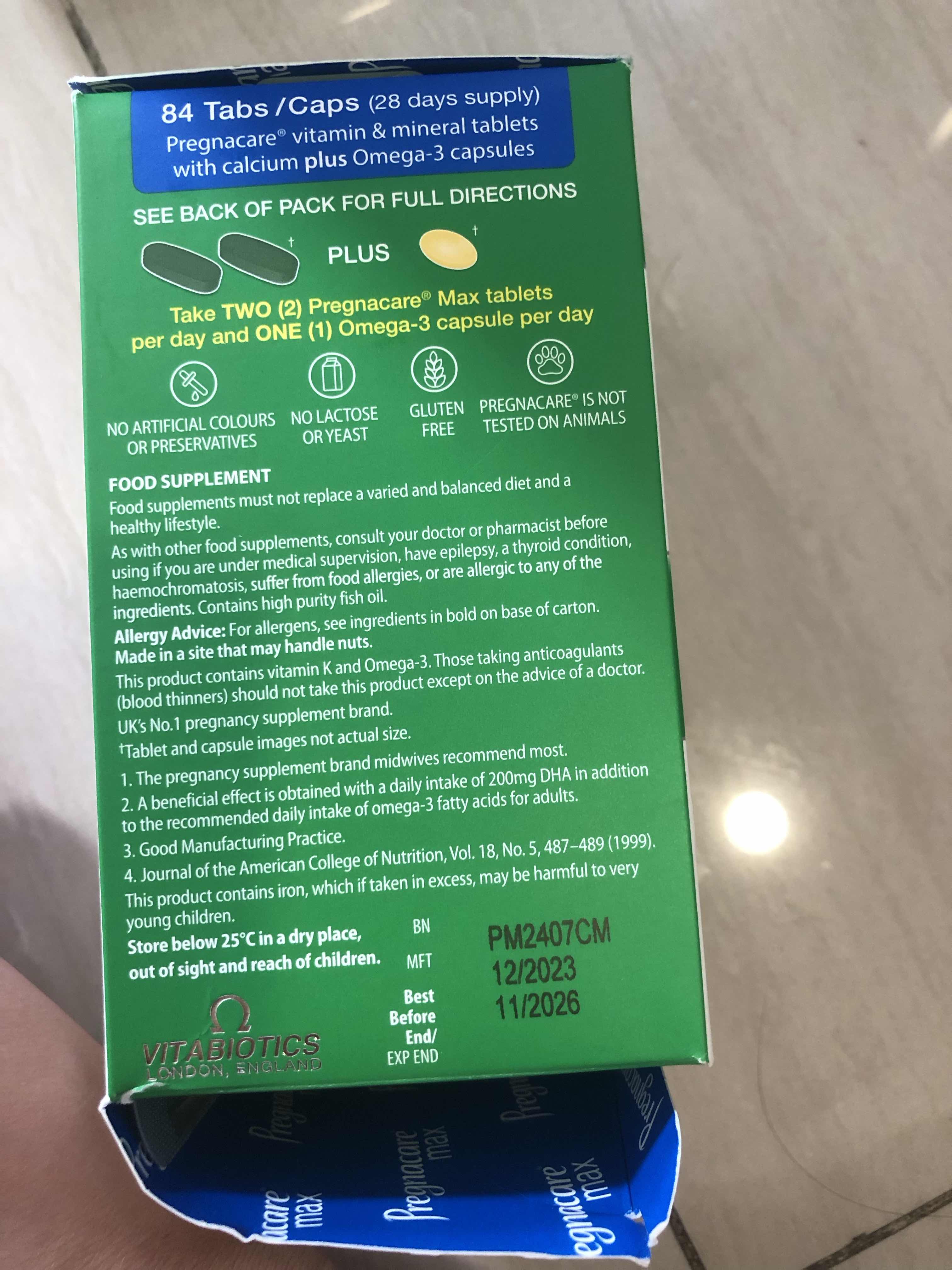Vitamin Tổng Hợp cho Bà Bầu Pregnacare Max - Bổ Sung Dinh Dưỡng Thiết Yếu cho Phụ Nữ Mang Thai - Vitabiotics Anh