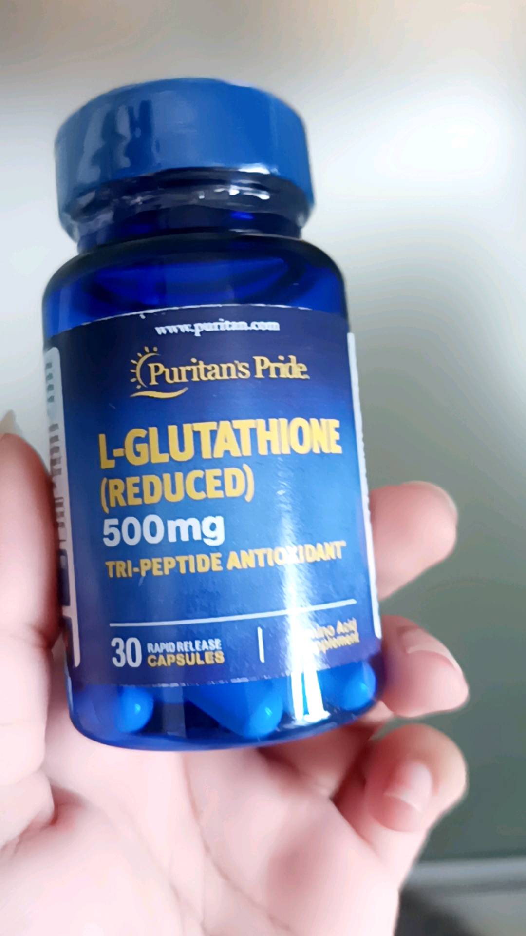 Viên uống Puritan's Pride Premium L-Glutathione 500mg - Hỗ trợ trắng da và tăng cường hệ miễn dịch - Sản phẩm chăm sóc sức khỏe tự nhiên từ Mỹ
