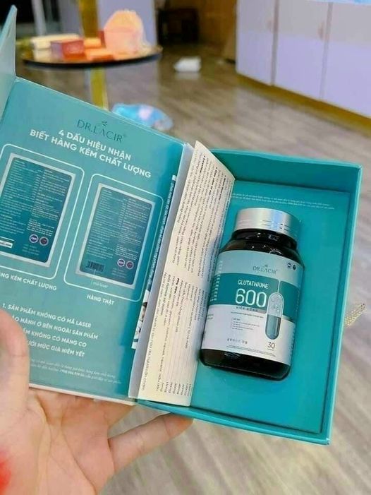 Viên uống Glutathione 600 Dr Lacir - Hỗ trợ trắng da, mờ nám, giảm sạm màu, duy trì sắc tố tự nhiên - 30 viên hỗ trợ hiệu quả làm đẹp da