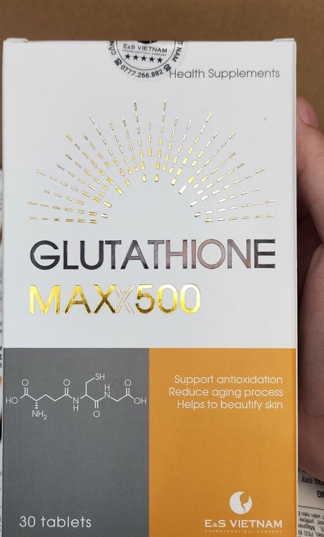 Viên uống Glutathione Maxx 500 - Bổ sung Glutathione, Vitamin C, E cho trẻ hóa da, ngăn chặn dấu hiệu tuổi tác, da sáng mịn tự nhiên